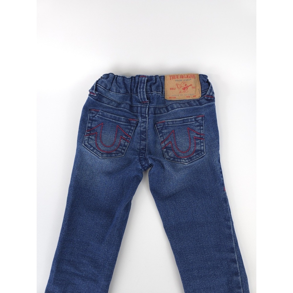 True Religion Skinny Jeans Kids Blue Logo Size 4